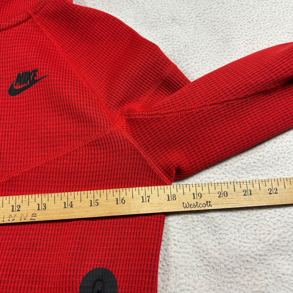 Nike Tech Fleece Waffle Hoodie Kids Large Red Full Zip Scuba Jacket FJ6023-657 - Picture 7 of 8